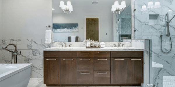 Bathroom remodel with focus on a double vanity