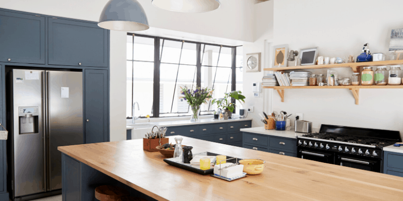 Hide your appliances with custom cabinets or an island.