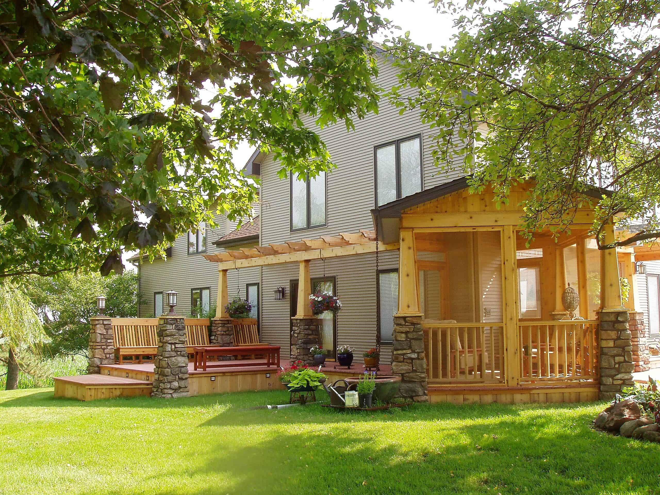 screened in porch addition to home in DeKalb, IL. Spears Design Build Group