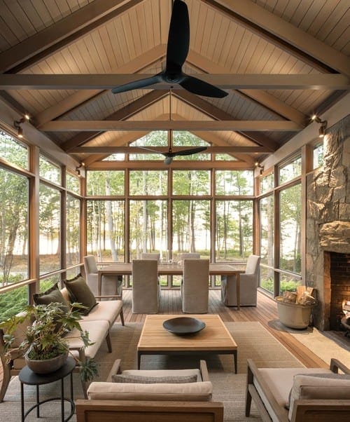 Screened-in porch by Little John Found Design Studio.