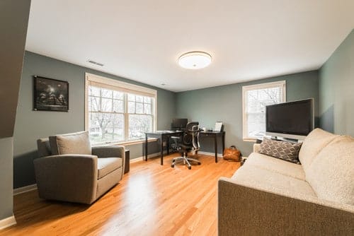 Interior of a second story addition for a home office or guest room. Spears Design Build Group.