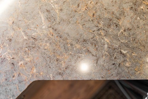 Close-up of traditional marble counter top used in an elegant kitchen remodel in North Aurora, IL. Spears Design Build Group.