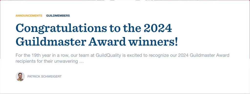 Guild Quality Winner