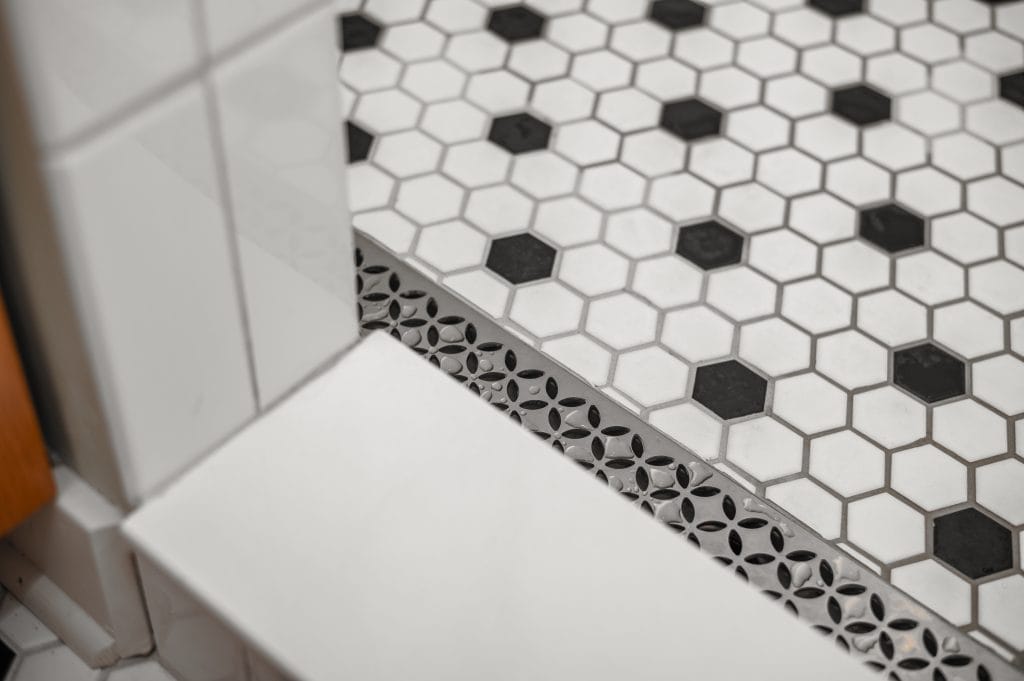 Detail of shower floor