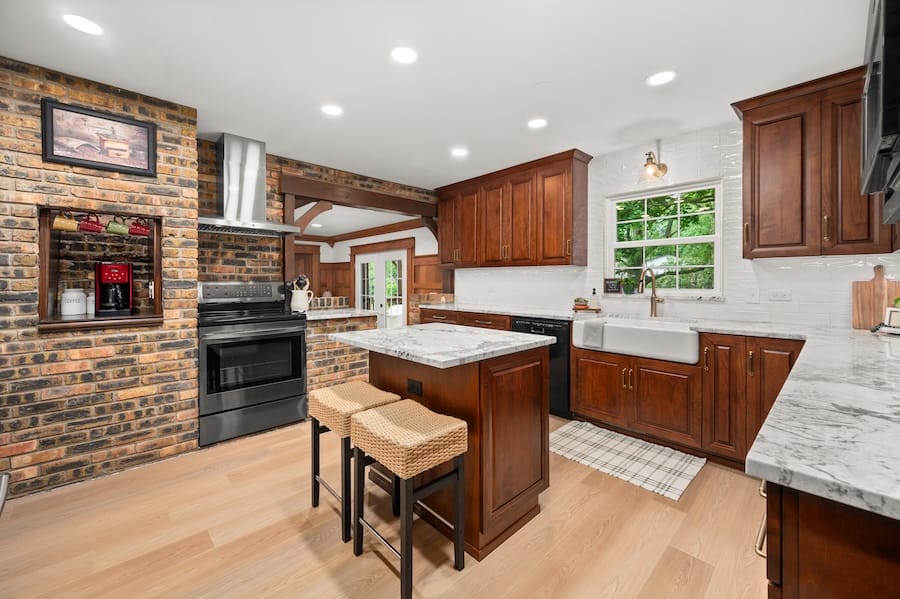 Open view of kitchen remodel