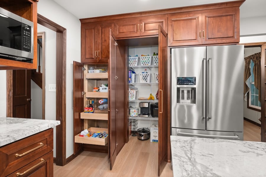 Open pantry space to show new organization